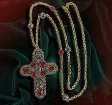 Load image into Gallery viewer, Royal Renaissance Vintage Cross Jewel Necklace N808