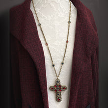 Load image into Gallery viewer, Royal Renaissance Vintage Cross Jewel Necklace N808