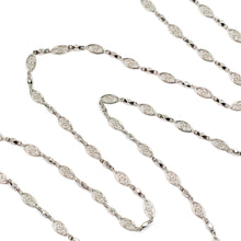Load image into Gallery viewer, Long silver filigree chain Layering Necklace N1317-SIL