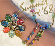Load image into Gallery viewer, Millefiori Glass Candy Flower Cuff Bracelet BR524 - Sweet Romance Wholesale