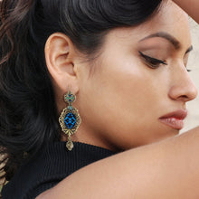Load image into Gallery viewer, Peacock Vintage Glass Earrings E1038 - Sweet Romance Wholesale