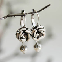 Load image into Gallery viewer, Ivory Tea Rose Enamel Earrings E1088 - Sweet Romance Wholesale