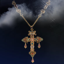 Load image into Gallery viewer, Elvira's Gothic Jewel Cross Necklace - Sweet Romance Wholesale