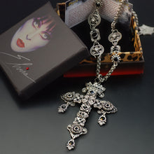 Load image into Gallery viewer, Elvira's Gothic Jewel Cross Necklace - Sweet Romance Wholesale
