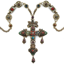 Load image into Gallery viewer, Elvira's Gothic Jewel Cross Necklace - Sweet Romance Wholesale