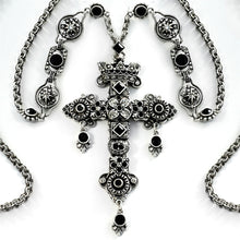 Load image into Gallery viewer, Elvira's Gothic Jewel Cross Necklace - Sweet Romance Wholesale