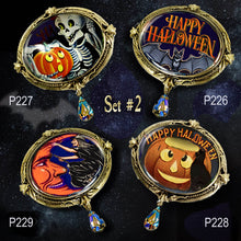 Load image into Gallery viewer, Owl and Black Cat Halloween Pin - Sweet Romance Wholesale
