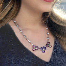 Load image into Gallery viewer, Enamel Pansies Necklace N1155 - Sweet Romance Wholesale