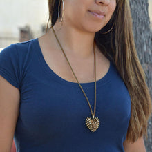 Load image into Gallery viewer, Pearls and Flowers Opal Heart Necklace - Sweet Romance Wholesale