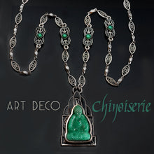 Load image into Gallery viewer, Jade Glass Vintage Buddha Necklace - Sweet Romance Wholesale