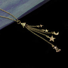 Load image into Gallery viewer, Moon &amp; Star Delicate Tassel Necklace N1630 - Sweet Romance Wholesale