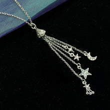 Load image into Gallery viewer, Moon &amp; Star Delicate Tassel Necklace N1630 - Sweet Romance Wholesale