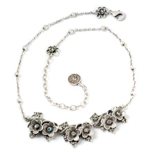 Load image into Gallery viewer, Silver Flowers Necklace &amp; Earrings Set - Sweet Romance Wholesale