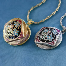 Load image into Gallery viewer, French Enamel Locket Silver and Gold - Sweet Romance Wholesale