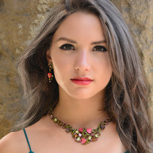 Load image into Gallery viewer, Satin Glass Leaves Necklace and Earrings N671|E1203 - Sweet Romance Wholesale