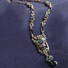Load image into Gallery viewer, Art Deco Enamel Flower Vase Necklace - Sweet Romance Wholesale