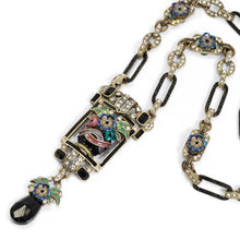 Load image into Gallery viewer, Art Deco Jet Drop Czech Flower Earrings E892 - Sweet Romance Wholesale