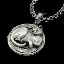 Load image into Gallery viewer, Purrson Cat Locket Necklace in Silver or Bronze - Sweet Romance Wholesale