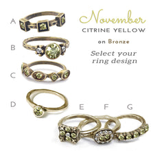 Load image into Gallery viewer, Stackable November Birthstone Ring - Citrine Yellow - Sweet Romance Wholesale