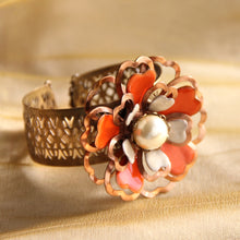 Load image into Gallery viewer, Copper and Enamel Flower Cuff Bracelet OL_BR182 - Sweet Romance Wholesale