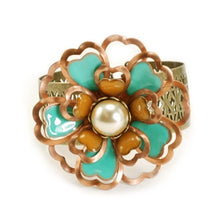 Load image into Gallery viewer, Copper and Enamel Flower Cuff Bracelet OL_BR182 - Sweet Romance Wholesale