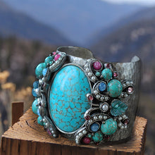 Load image into Gallery viewer, Tang Gemstone Butterfly Cuff Bracelet - Sweet Romance Wholesale