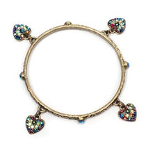 Load image into Gallery viewer, Rainbow Hearts Bangle Bracelet OL_BR305 - Sweet Romance Wholesale