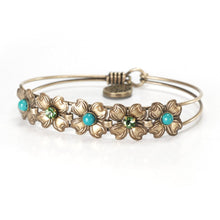 Load image into Gallery viewer, Dogwood Blossom Turquoise Bangle Bracelet OL_BR347 - Sweet Romance Wholesale