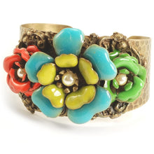 Load image into Gallery viewer, Camellia Enamel Cuff Bracelet OL_BR819 - Sweet Romance Wholesale