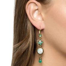 Load image into Gallery viewer, Green, Pearl and Filigree Earrings OL_E137 - Sweet Romance Wholesale