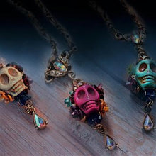 Load image into Gallery viewer, Skull and Crystal Teardrop Necklace OL_N241 - Sweet Romance Wholesale