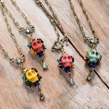 Load image into Gallery viewer, Skull and Crystal Teardrop Necklace OL_N241 - Sweet Romance Wholesale