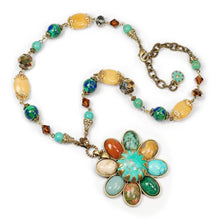 Load image into Gallery viewer, Gemstone Desert Flower Necklace OL_N278 - Sweet Romance Wholesale