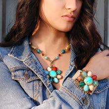 Load image into Gallery viewer, Gemstone Desert Flower Necklace OL_N278 - Sweet Romance Wholesale