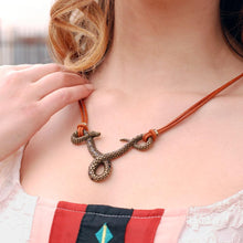 Load image into Gallery viewer, Rattlesnake on Leather Necklace OL_N285 - Sweet Romance Wholesale