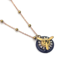 Load image into Gallery viewer, Airplane Propeller and Gear Steampunk Charm Necklace OL_N318 - Sweet Romance Wholesale