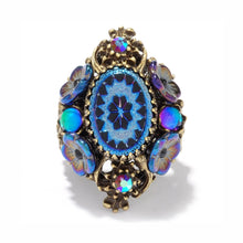 Load image into Gallery viewer, Vintage Peacock Oval Ring - Sweet Romance Wholesale