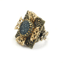 Load image into Gallery viewer, Square Floral Ring R401 - Sweet Romance Wholesale
