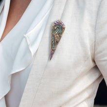 Load image into Gallery viewer, Enamel Egret Art Nouveau Pin Pendant P144 - Sweet Romance Wholesale