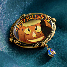 Load image into Gallery viewer, Jack-o-Lantern and Black Cat Retro Halloween Pin - Sweet Romance Wholesale
