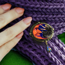 Load image into Gallery viewer, Witch and Moon Retro Halloween Pin - Sweet Romance Wholesale
