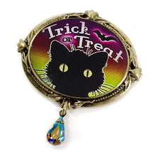 Load image into Gallery viewer, Trick or Treat Black Cat Halloween Pin - Sweet Romance Wholesale