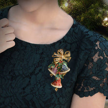 Load image into Gallery viewer, Enamel Christmas Bells Pin P705 - Sweet Romance Wholesale