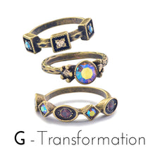 Load image into Gallery viewer, Set of 3 Crystal Stack Rings R562 - Sweet Romance Wholesale