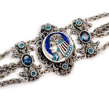 Load image into Gallery viewer, Art Deco Egyptian Goddess Vintage Silver Bracelet BR1209 - Sweet Romance Wholesale