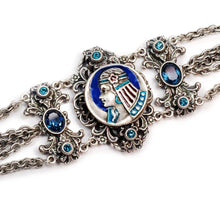 Load image into Gallery viewer, Art Deco Egyptian Goddess Vintage Silver Bracelet BR1209 - Sweet Romance Wholesale