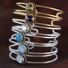 Load image into Gallery viewer, Crystal Dot Stacking Cuff Bangle Bracelet - Sweet Romance Wholesale