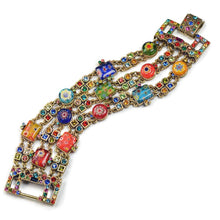Load image into Gallery viewer, Art Deco Millefiori Glass Crystal Bracelet BR400 - Sweet Romance Wholesale