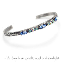 Load image into Gallery viewer, Crystal Bar Thin Cuff Stacking Bracelet BR448 - Sweet Romance Wholesale