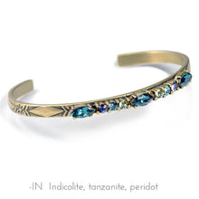 Load image into Gallery viewer, Crystal Bar Thin Cuff Stacking Bracelet BR448 - Sweet Romance Wholesale